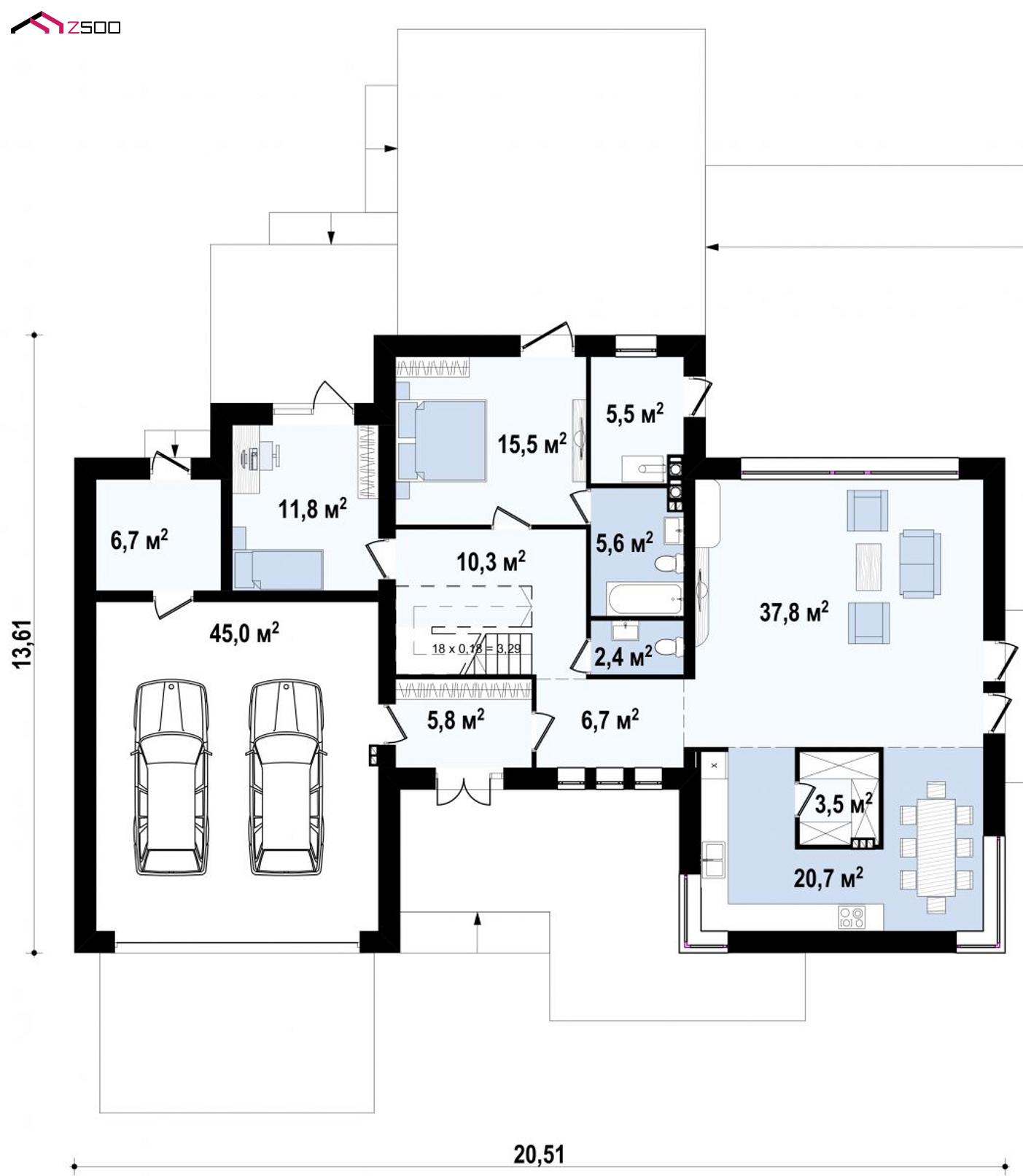 План проекта дома S3-278 фото 1