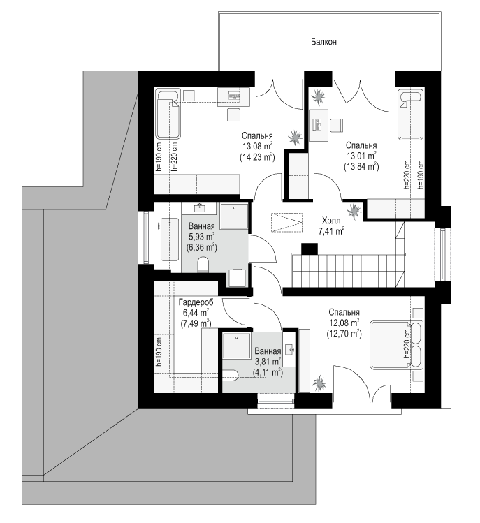 План проекта дома S8-233-1 фото 2