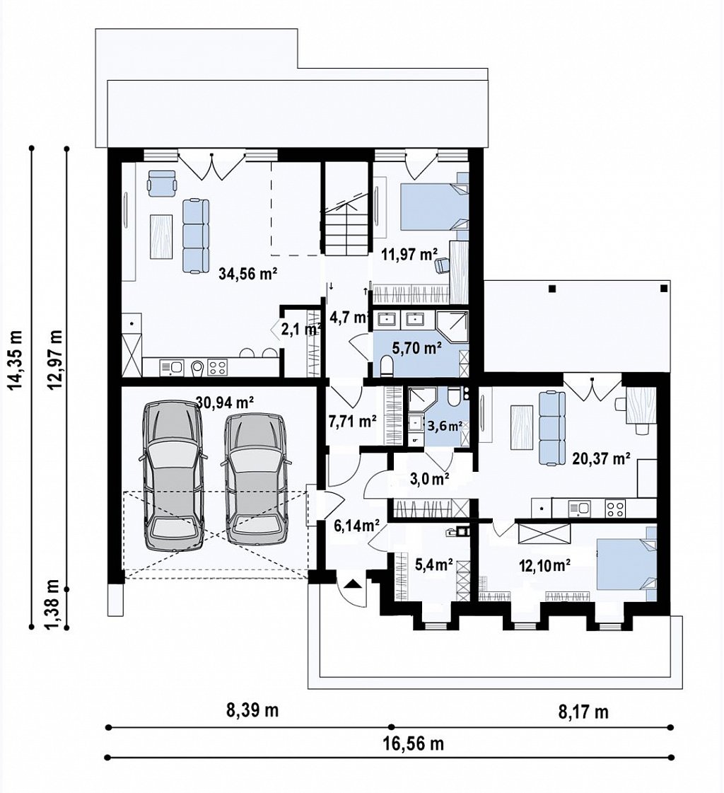 План проекта дома S3-206-11 фото 1