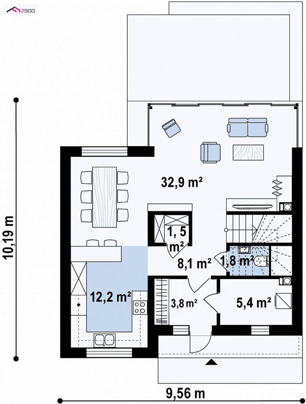 План проекта дома S3-121-5 фото 1