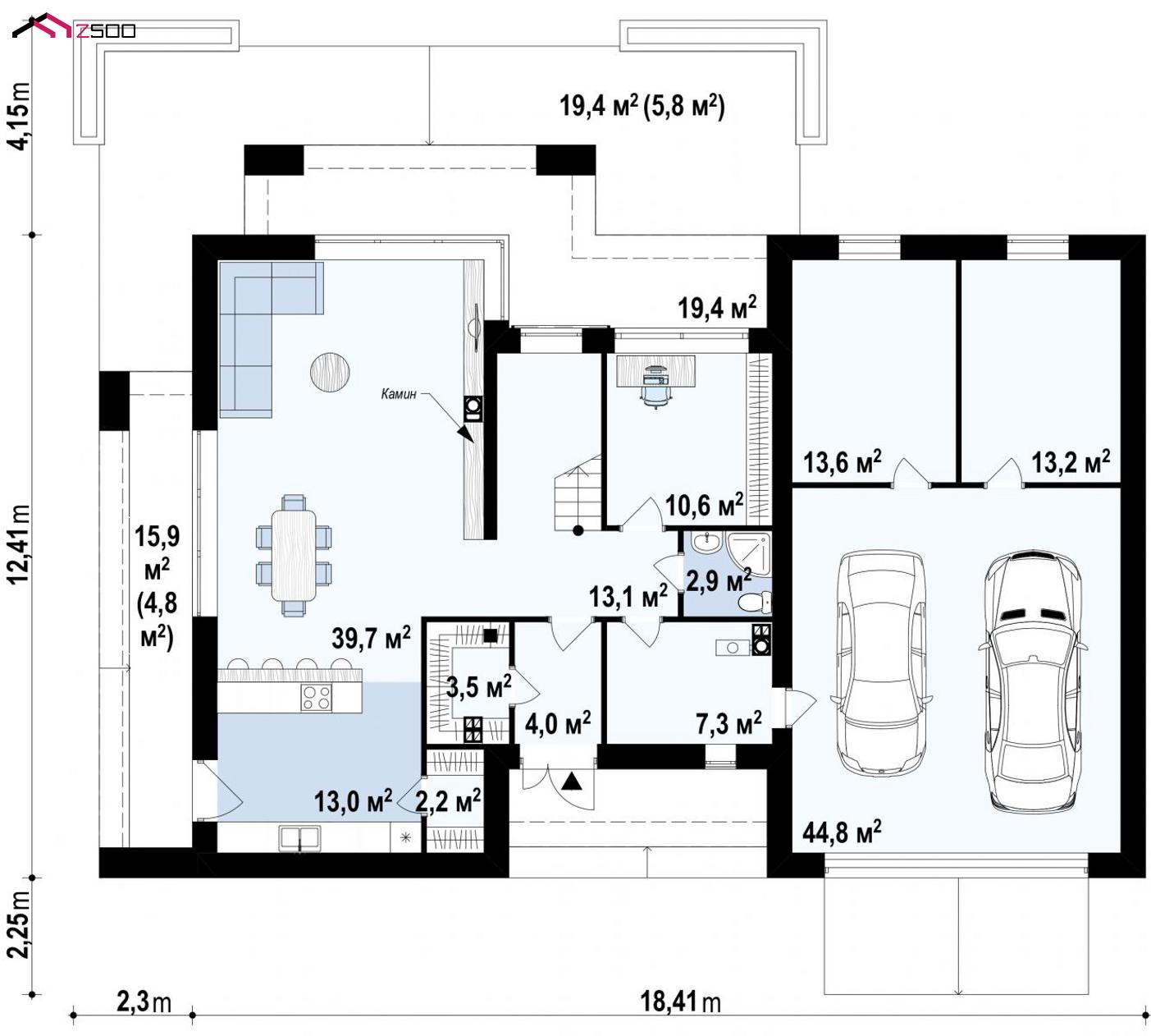 План проекта дома S3-250-1 фото 1