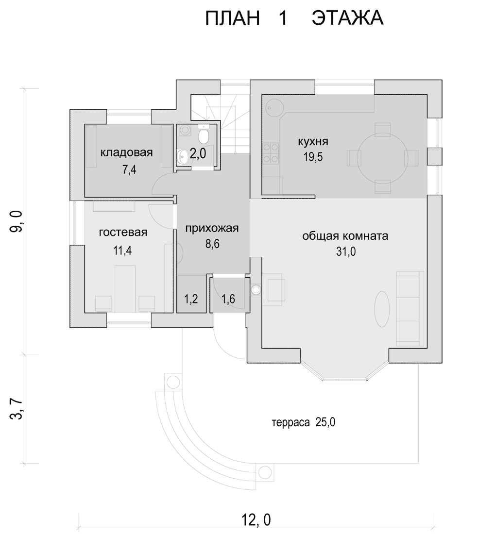 План проекта дома S1-157 фото 1