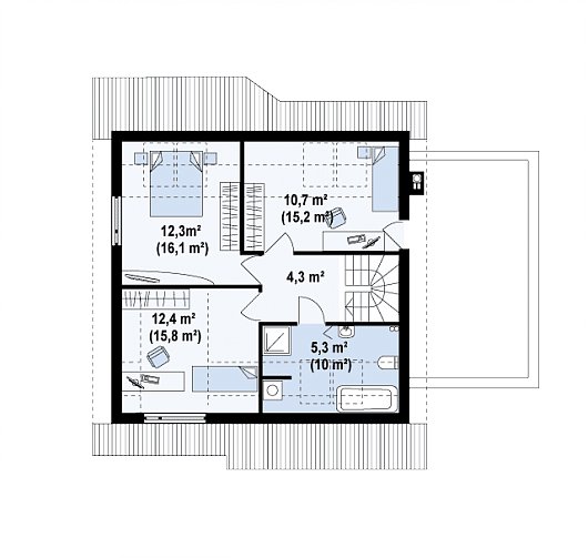 План проекта дома S3-152-3 фото 2