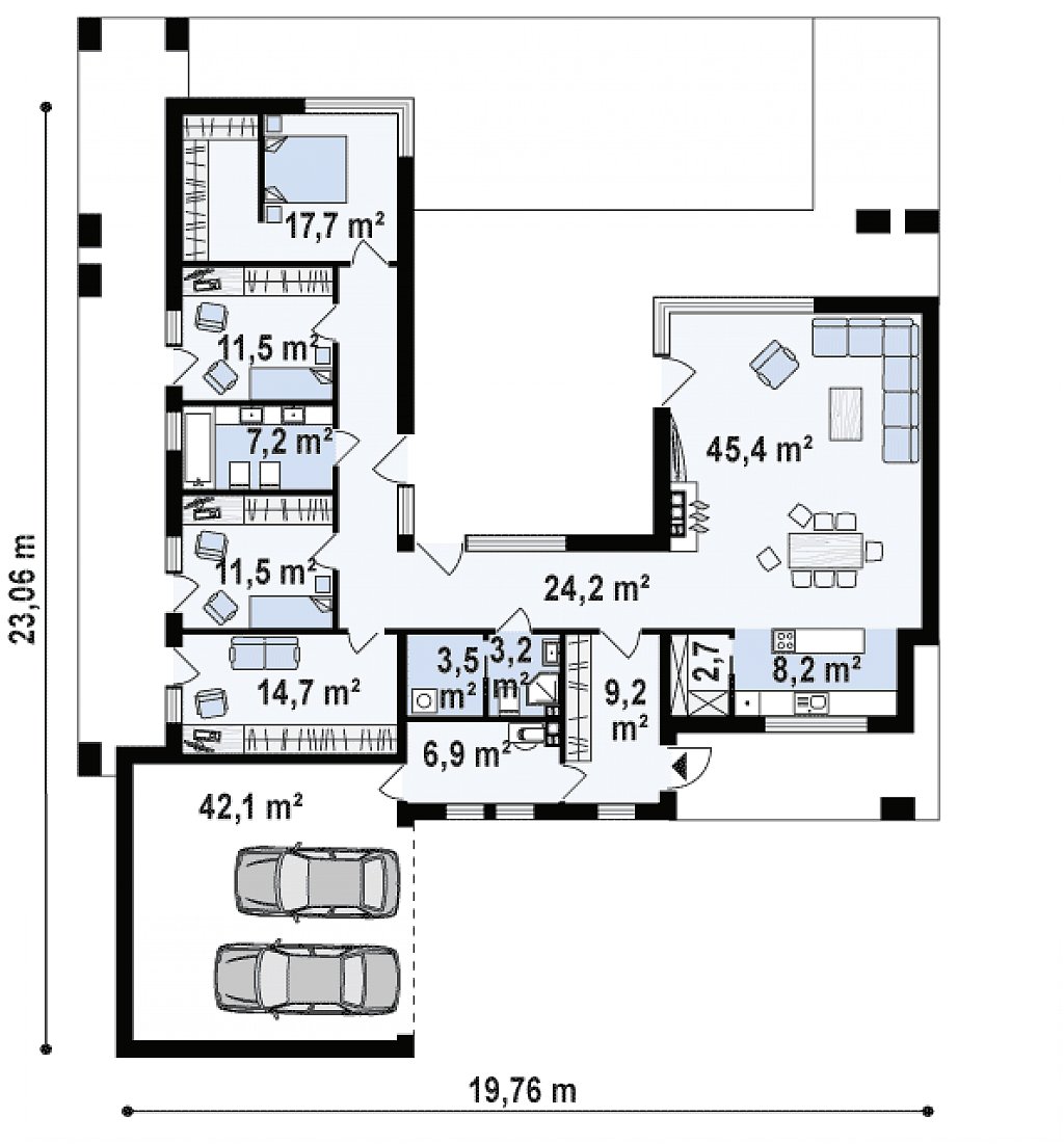План проекта дома S3-208 фото 1