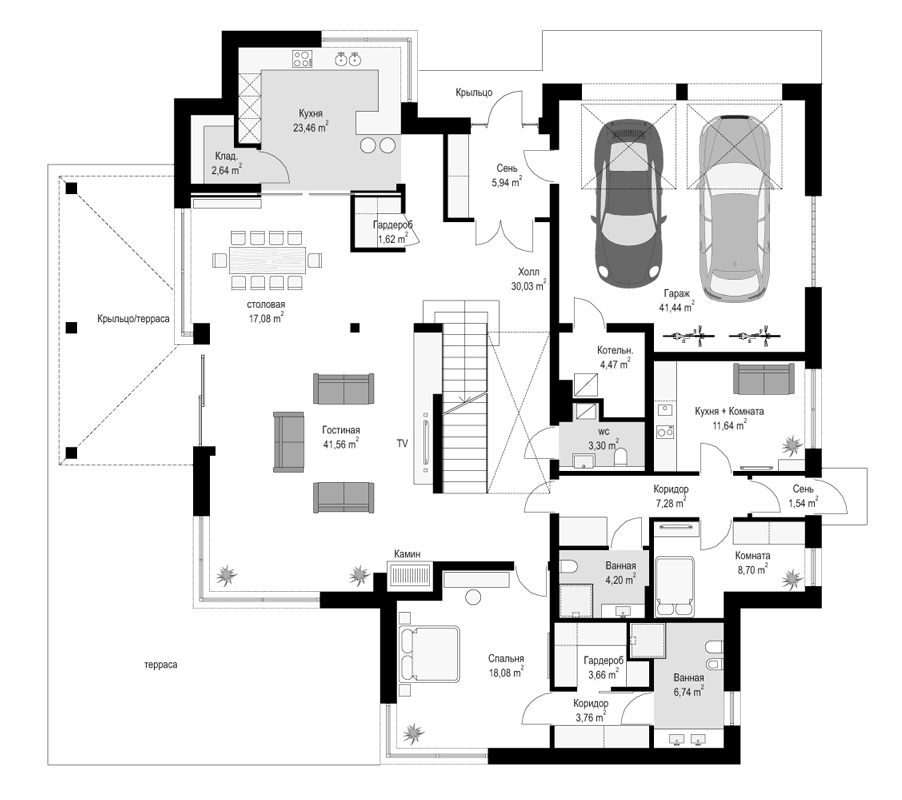 План проекта дома S8-445 фото 1