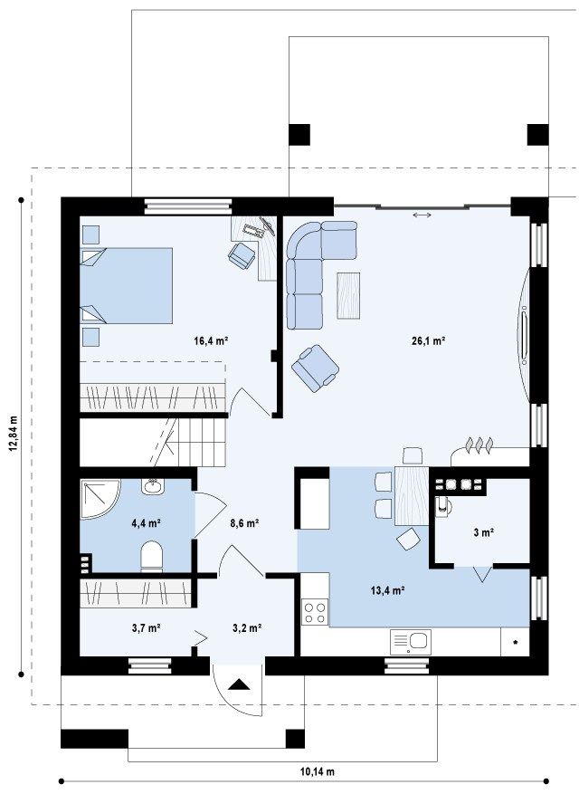 План проекта дома S3-153-1 фото 1