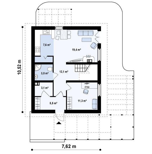 План проекта дома S3-121 фото 1
