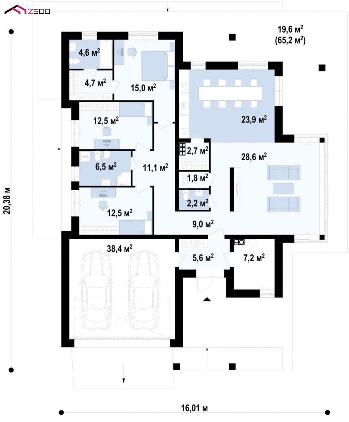 План проекта дома S3-186-2 фото 1