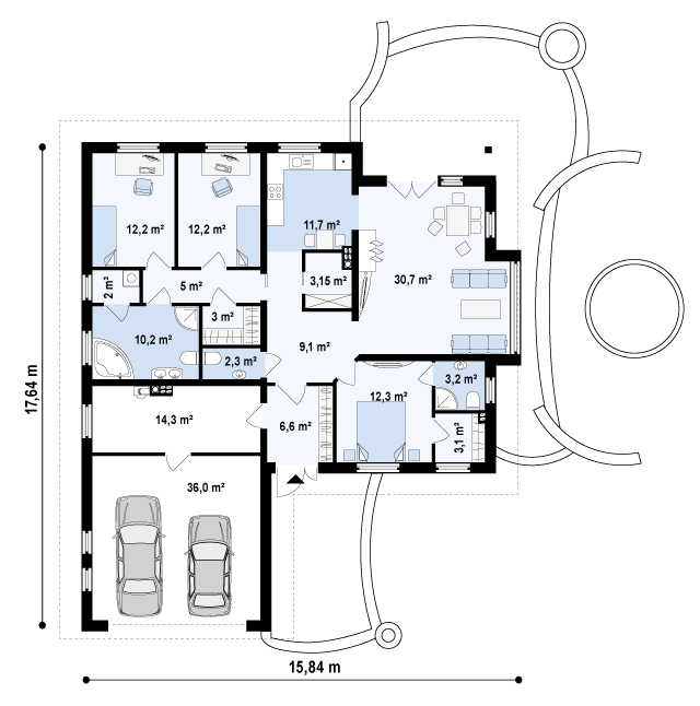План проекта дома S3-176 фото 1